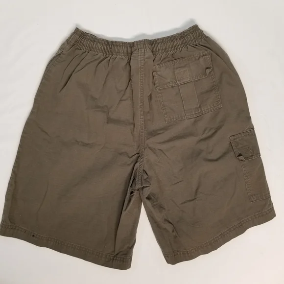 Umbro Mens Size M Cargo Shorts Army Green Draw String Elastic Waist Zipper Fly - Picture 3 of 13